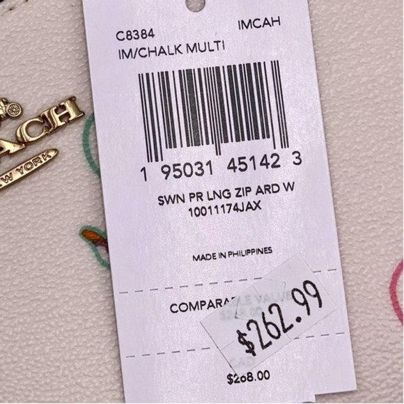 Coach Swan Print Long Zip Around Wallet Wristlet - Picture 10 of 10